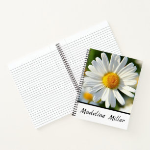 Carnet Belle Shasta Daisy Floral personnalisé