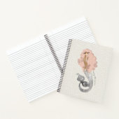 Carnet Belle Sirène en Cheveux rose avec votre nom (Intérieur)