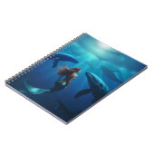 Carnet Belle Sirène Nager Avec Baleines À Bosse, (Côté gauche)