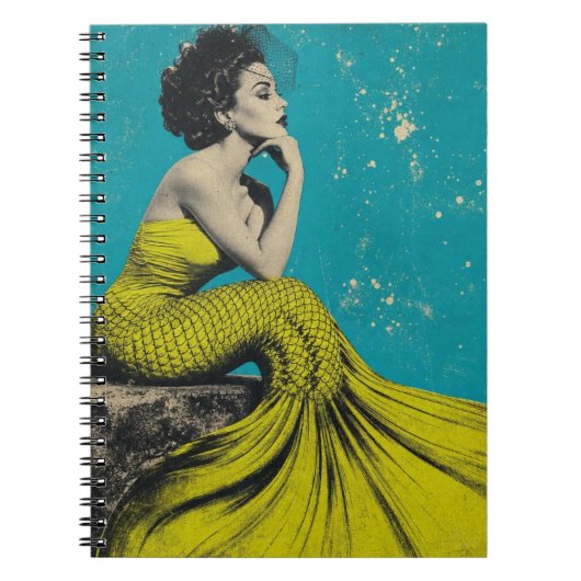 Carnet Belle Sirène Rétro au Citron Vert (Devant)