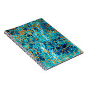 Carnet Belle texture luxueuse de marbre bleu avec or. (Côté Droit)