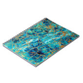 Carnet Belle texture luxueuse de marbre bleu avec or. (Côté gauche)