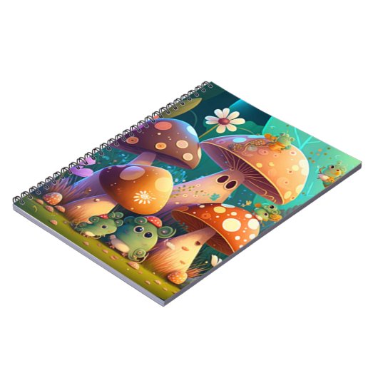 Carnet Belles champignons de bébé vert (Côté gauche)