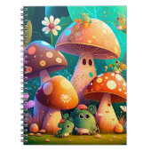 Carnet Belles champignons de bébé vert (Devant)