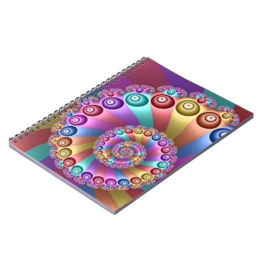 Carnet Belles couleurs arc-en-ciel Art fractal Abstrait (Côté gauche)