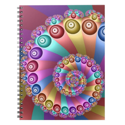 Carnet Belles couleurs arc-en-ciel Art fractal Abstrait (Devant)