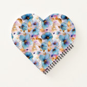 Carnet Belles fleurs bleues Encre d'alcool dans les paste (Dos)