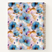Carnet Belles fleurs bleues Encre d'alcool dans les paste (Dos)