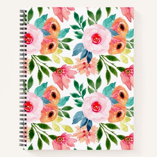 Carnet Belles fleurs d'aquarelle (Devant)
