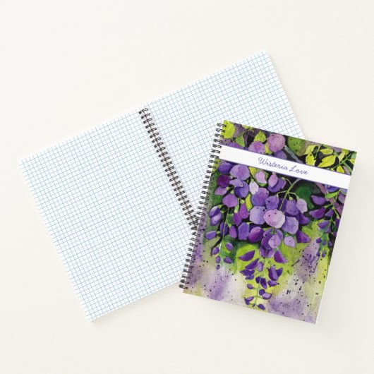 Carnet Belles Fleurs De Wisteria En Aquarelle (Intérieur)