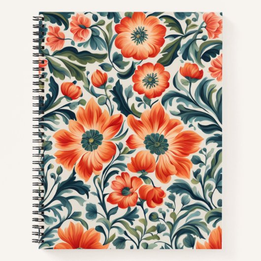Carnet Belles fleurs oranges (Devant)