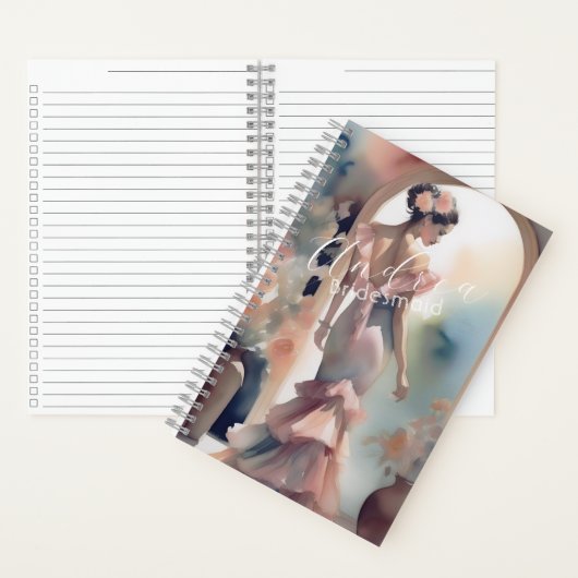 Carnet Belles notes de demoiselle d'honneur d'art à l'aqu (À l'intérieur)