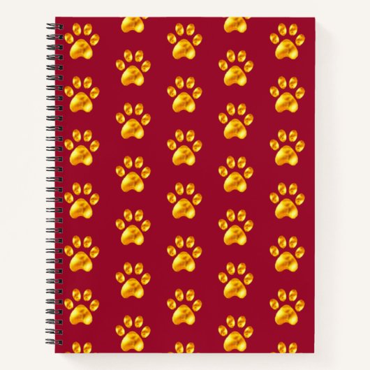 Carnet Belles pattes d'or sur Maroon (Devant)