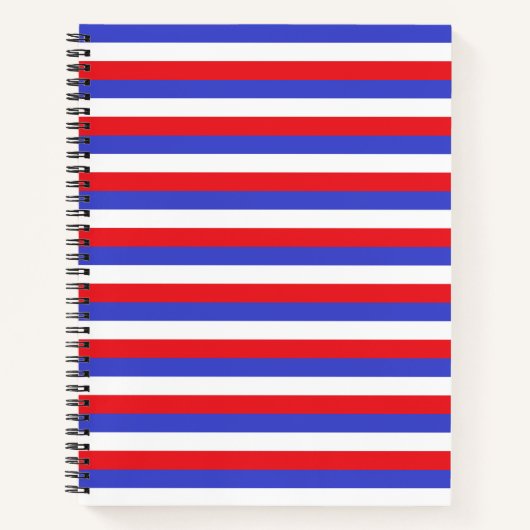 Carnet Belles Rayures Bleues Rouges Blanches (Devant)
