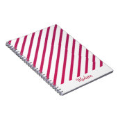 Carnet Belles rayures roses et rouges (Côté Droit)