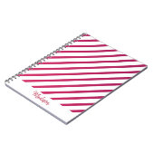 Carnet Belles rayures roses et rouges (Côté gauche)