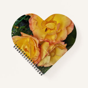 Carnet Belles roses et insectes jaunes