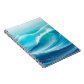 Carnet Belles vagues abstraites de l'océan bleu clair écl (Côté Droit)