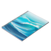 Carnet Belles vagues abstraites de l'océan bleu clair écl (Côté gauche)