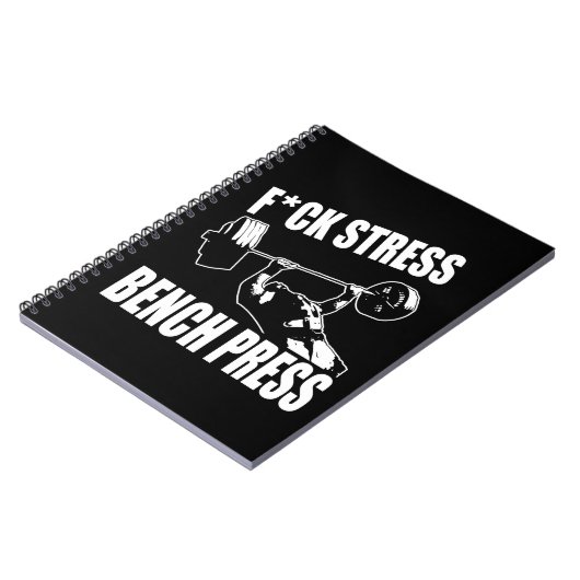 Carnet BENCH PRESS, F*CK STRESS - Exercice Motivational (Côté gauche)