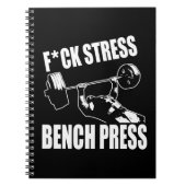 Carnet BENCH PRESS, F*CK STRESS - Exercice Motivational (Devant)