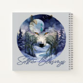Carnet Bénédiction solstice Wolf d'hiver Moonlight Woods (Dos)