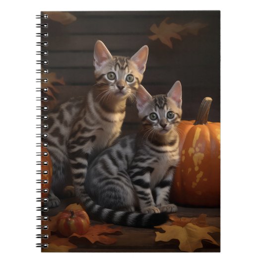 Carnet Bengal Kitten Automne Citrouille de plaisir (Devant)