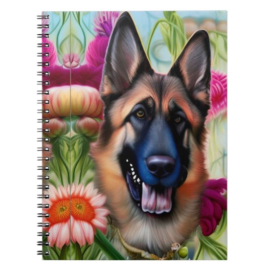 Carnet Berger allemand dans le jardin (Devant)