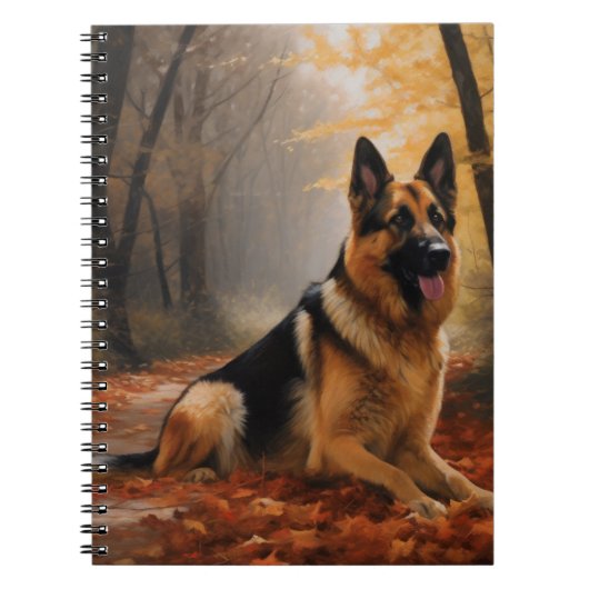 Carnet Berger allemand en automne Feuilles automne Inspir (Devant)