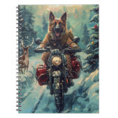 Carnet Berger belge Chien à cheval Moto Noël (Devant)