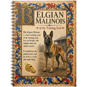 Carnet Berger belge Malinois, Art du Bestiaire Médiéval