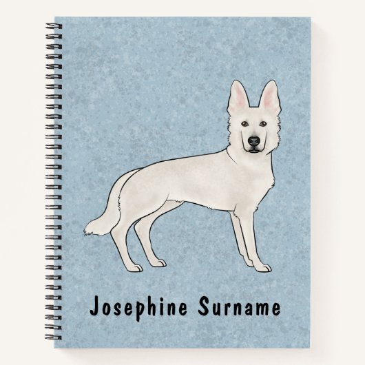 Carnet Berger blanc blanc blanc GSD Cartoon Chien bleu (Devant)