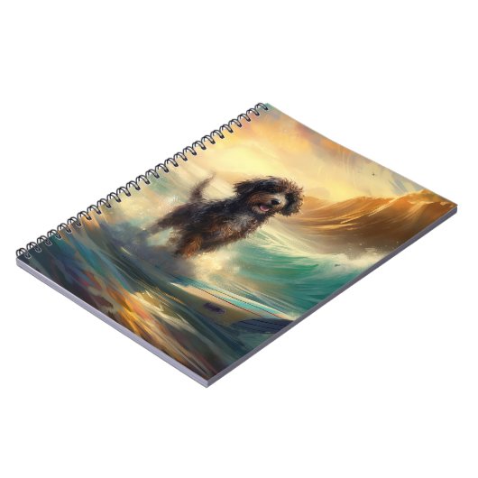 Carnet Bernedoodle Beach Surf Peinture (Côté gauche)