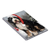 Carnet Bernedoodle Chien dans Noël de neige (Côté Droit)
