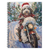 Carnet Bernedoodle Chien équitation Moto Noël (Devant)