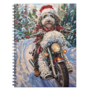 Carnet Bernedoodle Chien équitation Moto Noël
