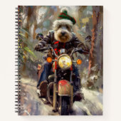 Carnet Bernedoodle Chien équitation Moto Noël (Devant)