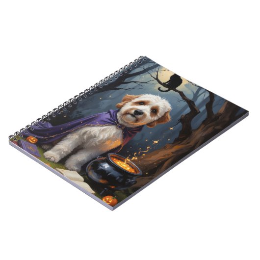 Carnet Bernedoodle Chien Whimsical Halloween Peinture (Côté gauche)