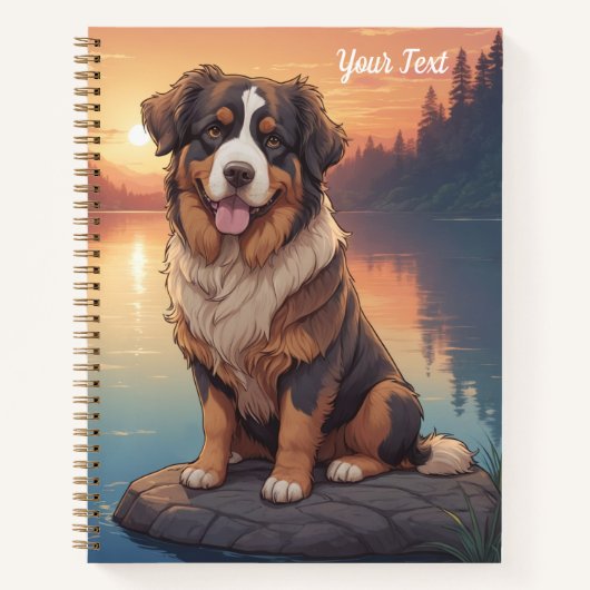 Carnet Bernese Mountain Dog by Lake (Devant)