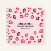 Carnet Berry First Birthday Strawberry Custom Guest Book (Devant)