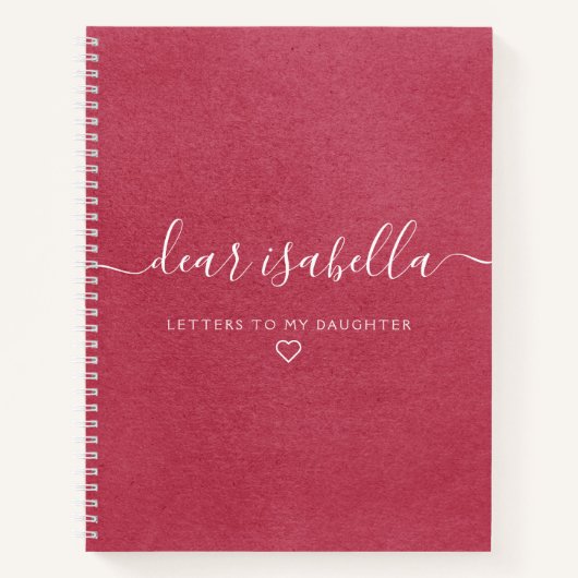 Carnet Berry Pink Élégant Cher souvenir fille (Devant)