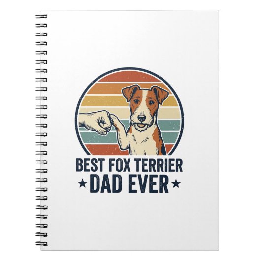 Carnet Best Fox Terrier Dad Ever Vintage Dog Lover Shirt_ (Devant)
