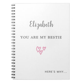 Carnet Best Friend Personnalisé BFF scrapbook mignon coeu