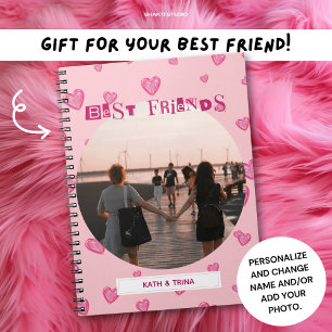 Carnet Best Friends BFF Cadeau mignon Coeurs roses Photo