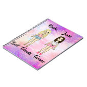 Carnet Best Friends Forever Blonde and Brunette Custom (Côté gauche)
