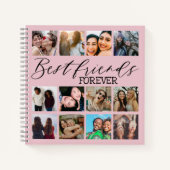 Carnet Best Friends Pink Photo Collage Moderne (Devant)
