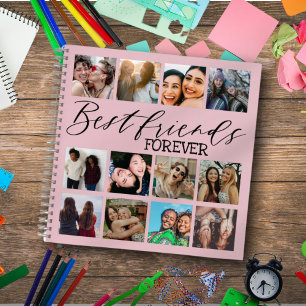 Carnet Best Friends Pink Photo Collage Moderne