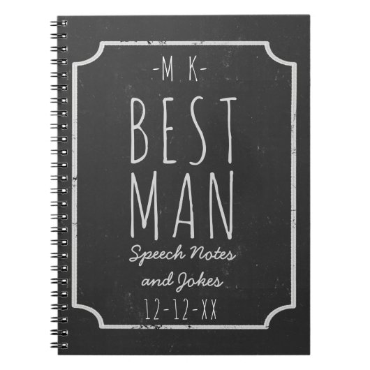 Carnet Best Man Speech Notes and Plaisanteries Mariage Jo (Devant)