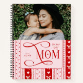 Carnet Best Recipes Mom Photo Coquette Stripes Pattern (Devant)