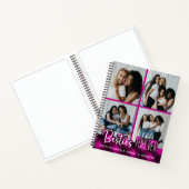 Carnet Besties Forever 4 Photo Collage Pink Plaid Friends (Intérieur)